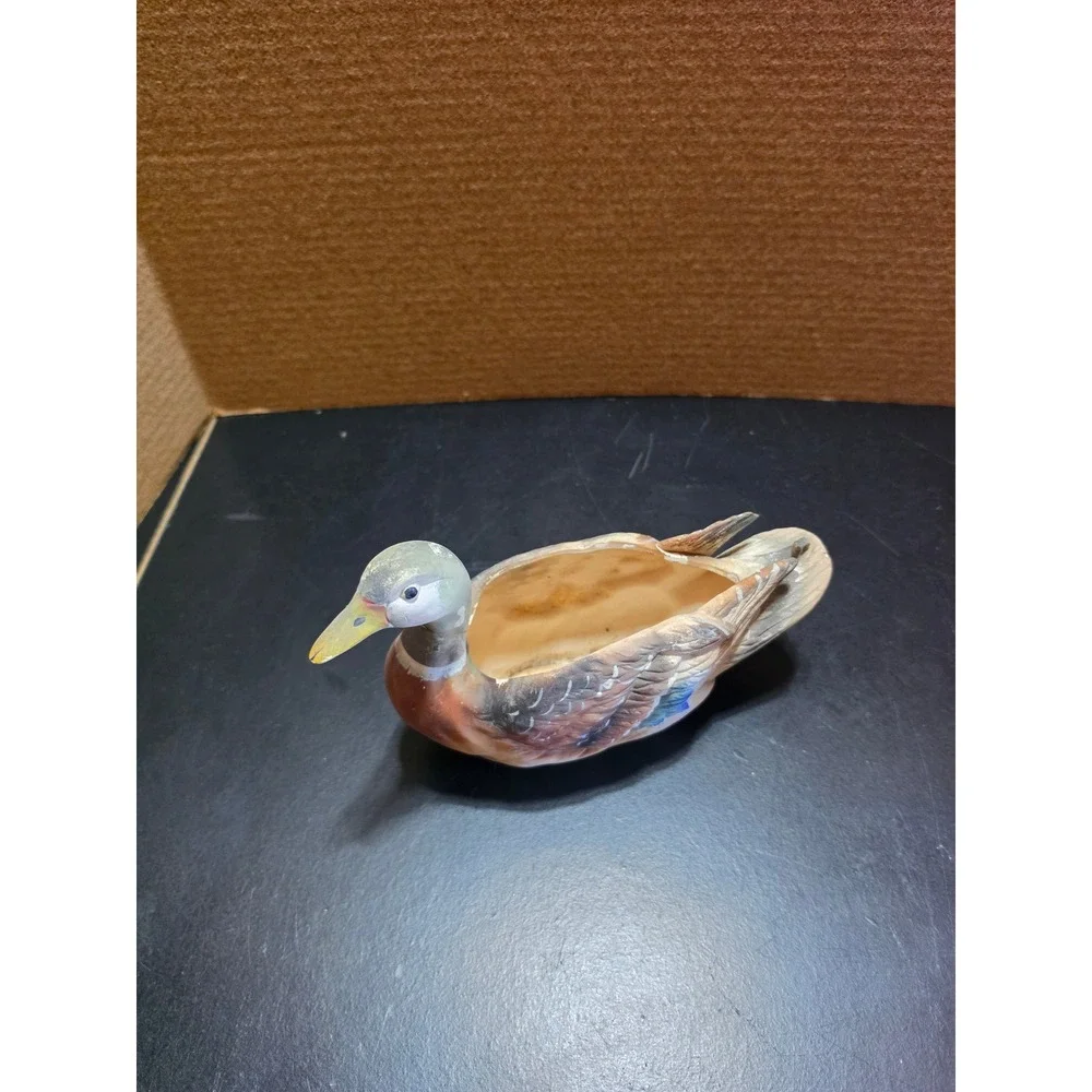 Vintage Napcoware Mallard Duck Ceramic Planter Figurine Japan *read details